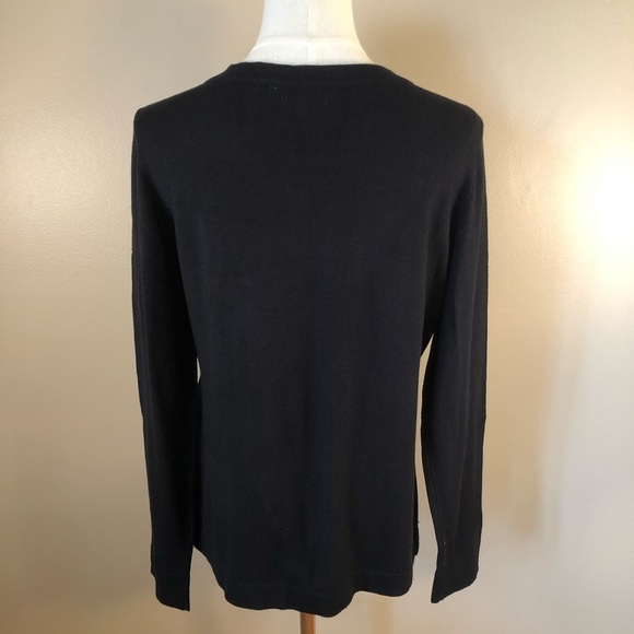 Prima Bella Elegant Black and Gold Studded Women's Fine Gage Sweater Size M - Picture 2 of 8